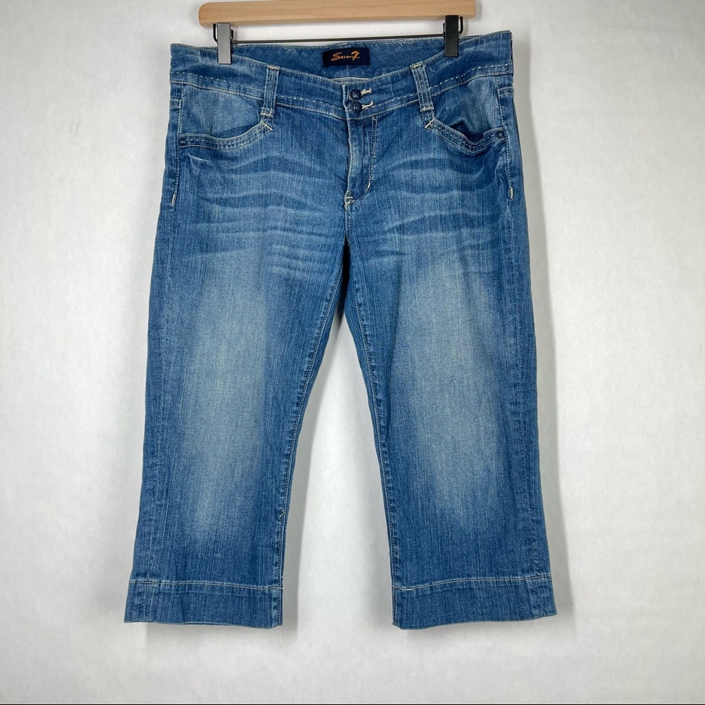 Seven7 Flat Front Women’s Denim Cropped Pants Size 12